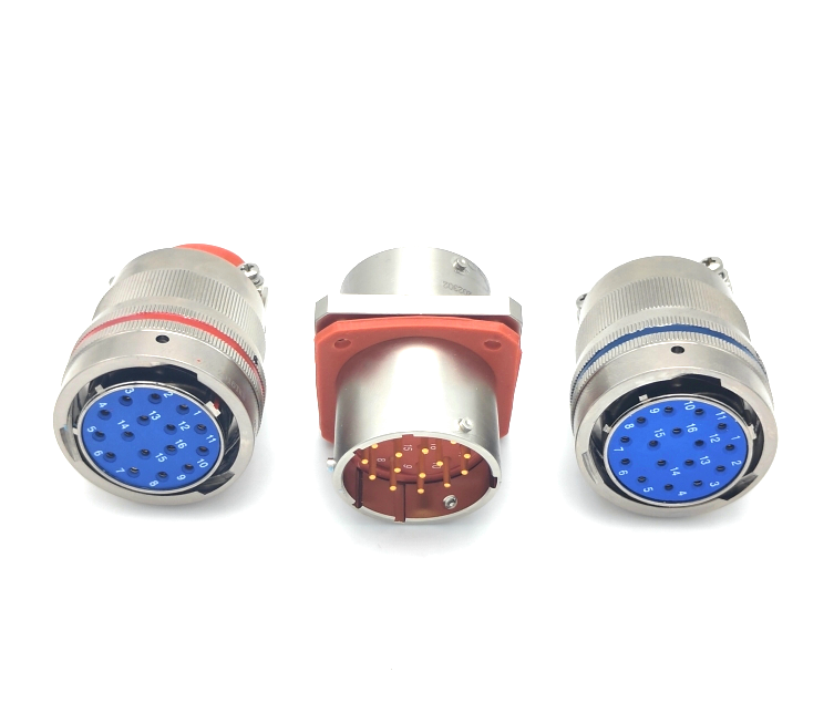 16芯 10A 不锈钢对接式 真空气密封连接器